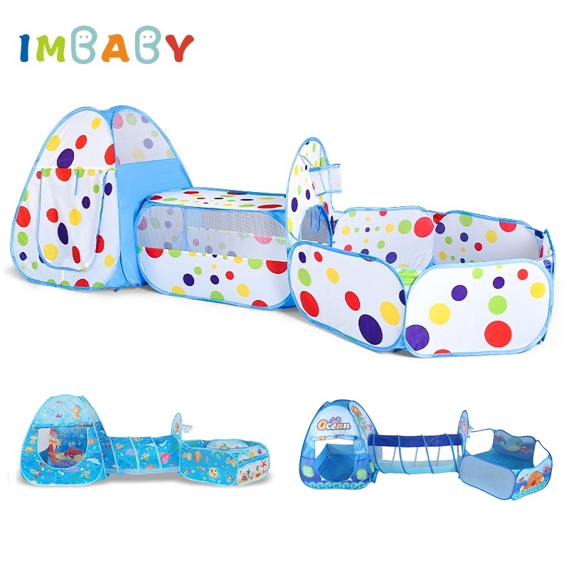 Kids Outdoor Tunnel - IMBABY 3 in 1 볼 풀