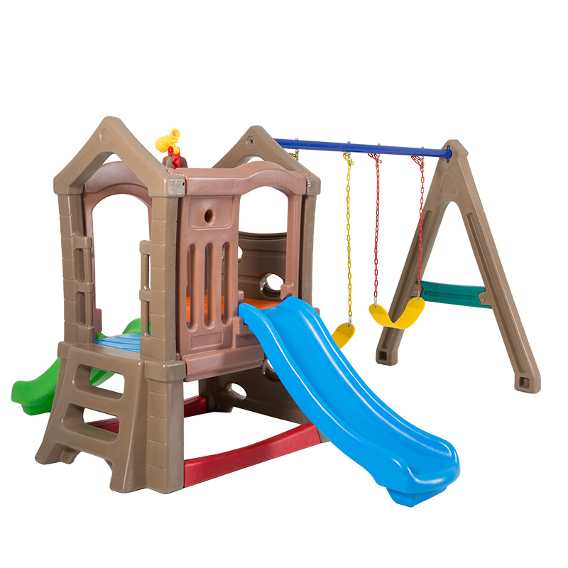 Kids Outdoor Swing Set With Slide - 고품질 어린이 실내/실외 플라스틱 이중 슬라이드