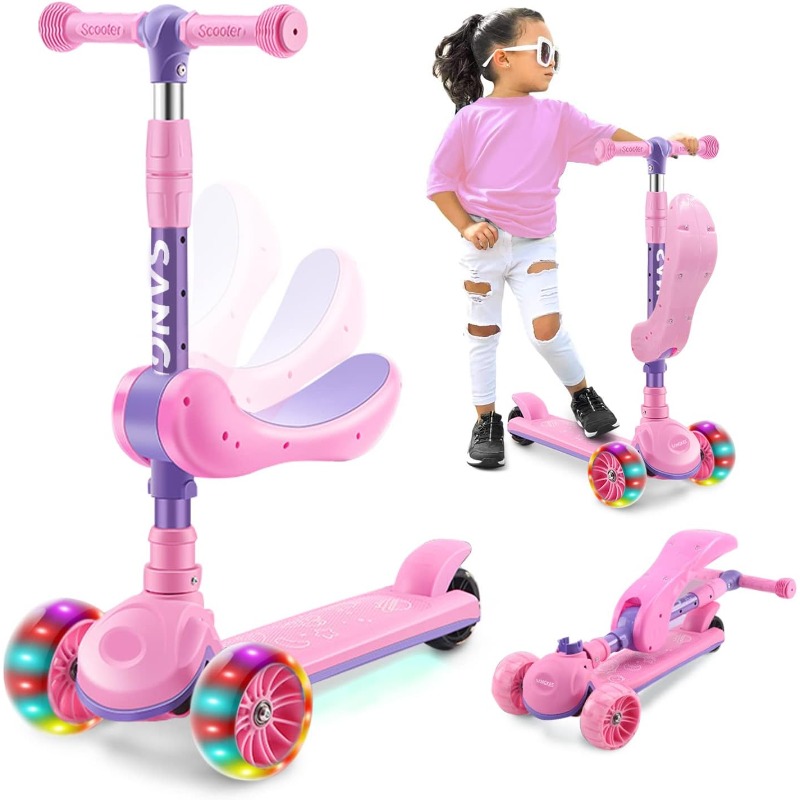 Kids Outdoor Activity Toys - 2-in-1 어린이 킥 스쿠터 LED 조명
