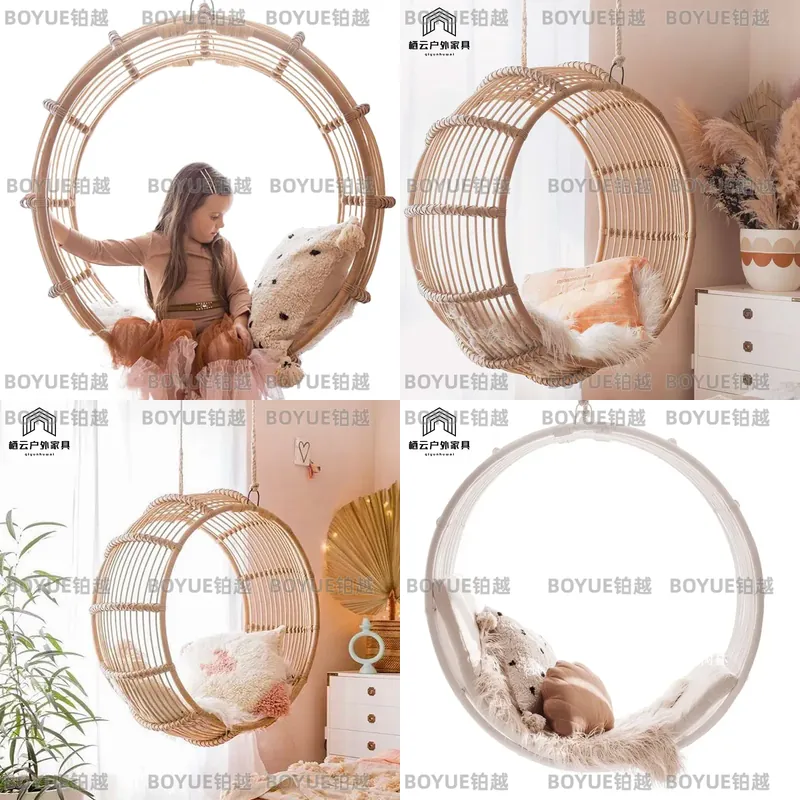 Kids Outdoor Hammock Swing - 야외 라탄 흔들의자, 침실용 해먹 그네,