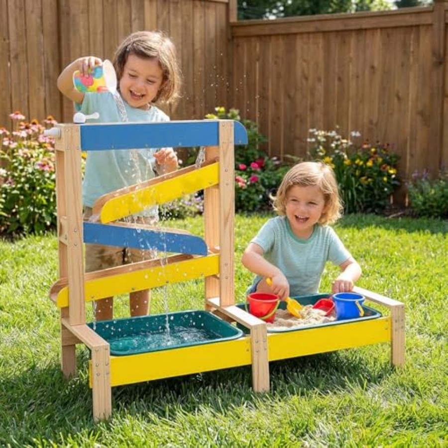 Kids Outdoor Wooden Table - 3세 이상 어린이용 야외 놀이 세트: