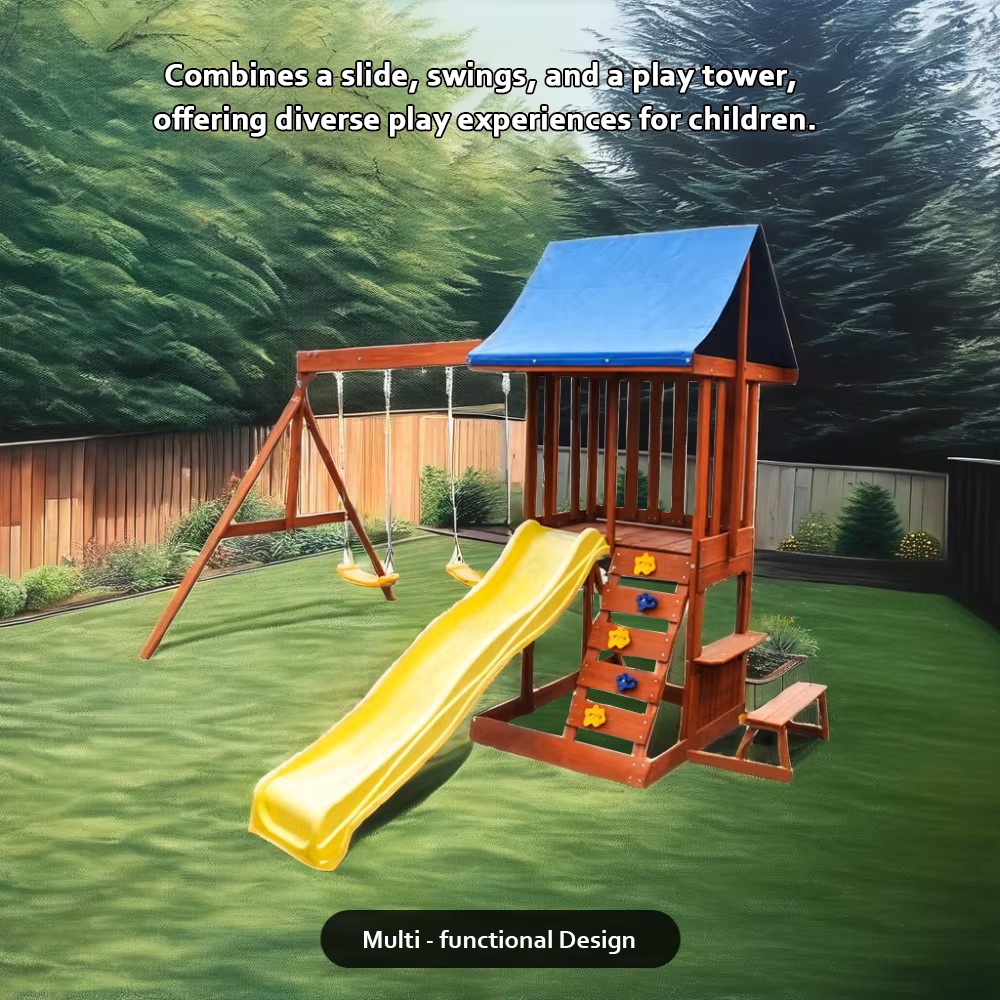 Kids Outdoor Swing Set With Slide - 플레이 센터 - 정원 마당 상업용