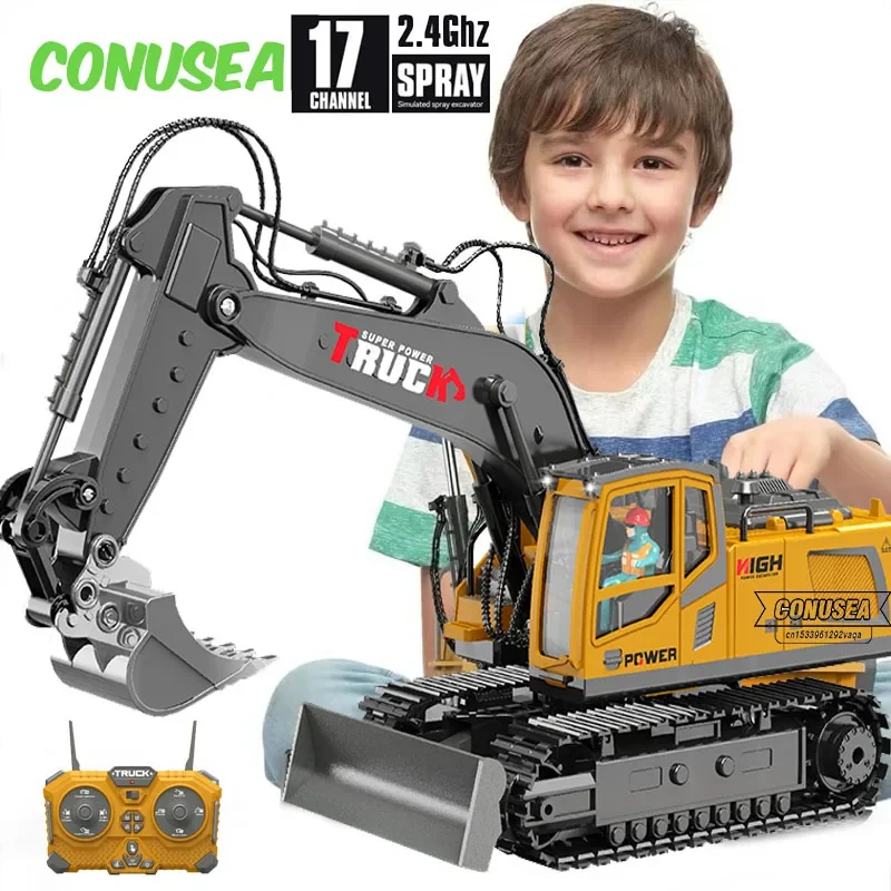 Kids Outdoor Digger - 남아용 Rc 굴삭기 합금 트럭 장난감,