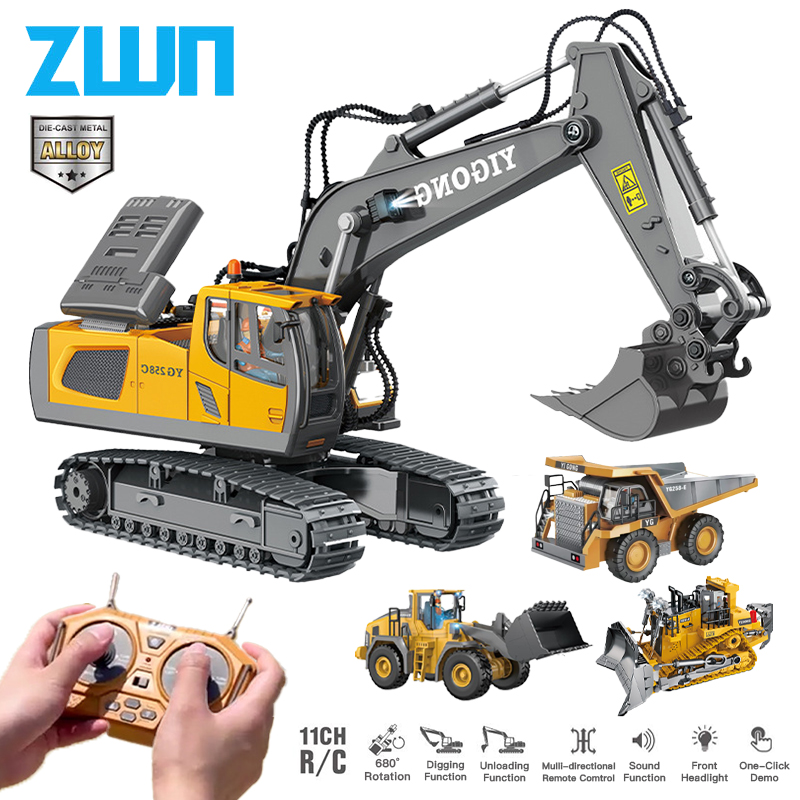 Kids Outdoor Digger - ZWN 리모컨 굴삭기 덤프 트럭, RC