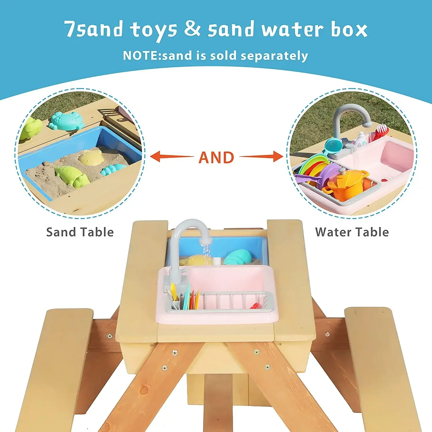 # 어린이 피크닉 테이블 야외 파티오 식탁 나무 활동  - Kids Outdoor Picnic Table 리뷰 및 가격