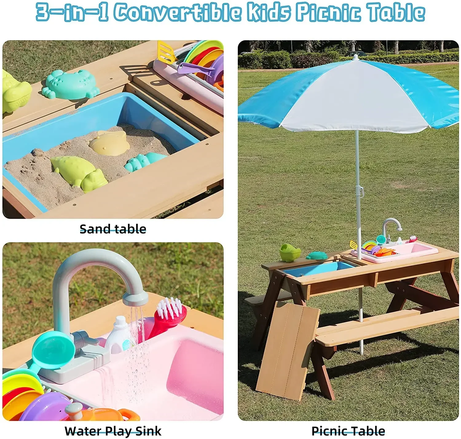 # 어린이 피크닉 테이블 야외 파티오 식탁 나무 활동  - Kids Outdoor Picnic Table 리뷰 및 가격