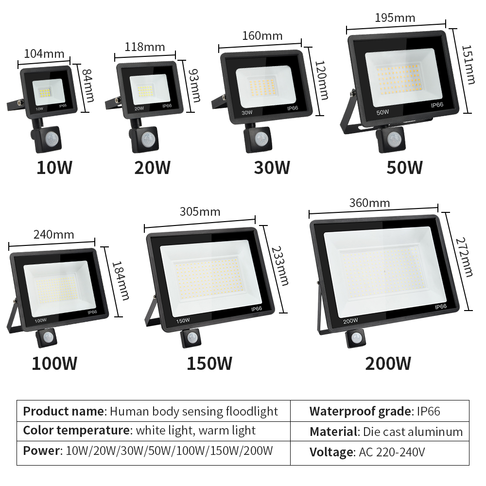 200W LED PIR 모션 센서 투광 조명 야외 벽  - Balance Beam Outdoor 리뷰 및 가격