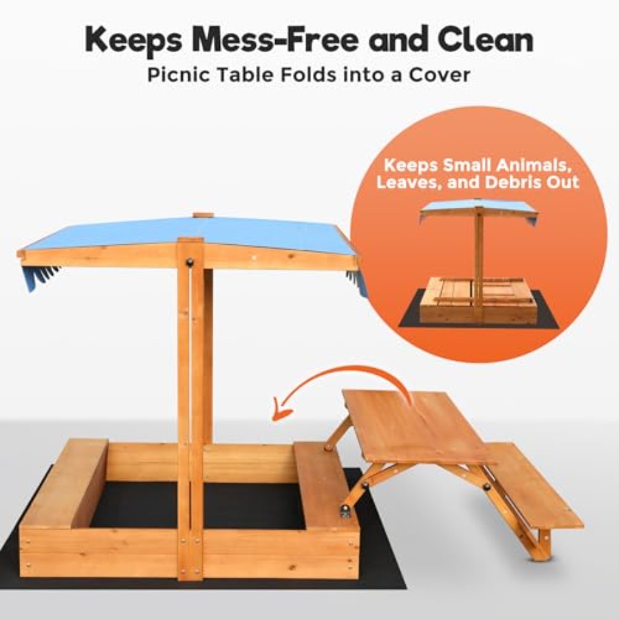뒷마당 야외용 어린이 나무 모래놀이터, 피크닉 테이블  - Kids Outdoor Picnic Table 리뷰 및 가격