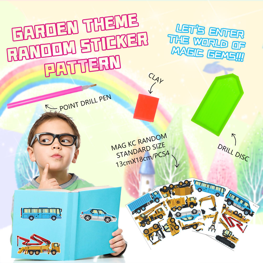 만화 엔지니어링 차량 다이아몬드 페인팅 스티커 키트 어 - Kids Outdoor Digger 리뷰 및 가격