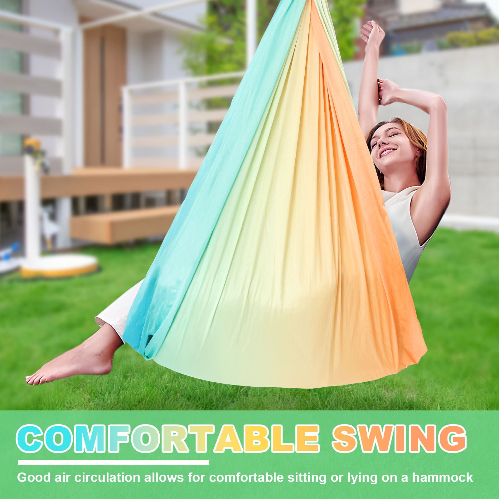 감각 스윙 진정 압박 요법 스윙 해먹 실내 및 실외 치 - Kids Outdoor Hammock Swing 리뷰 및 가격