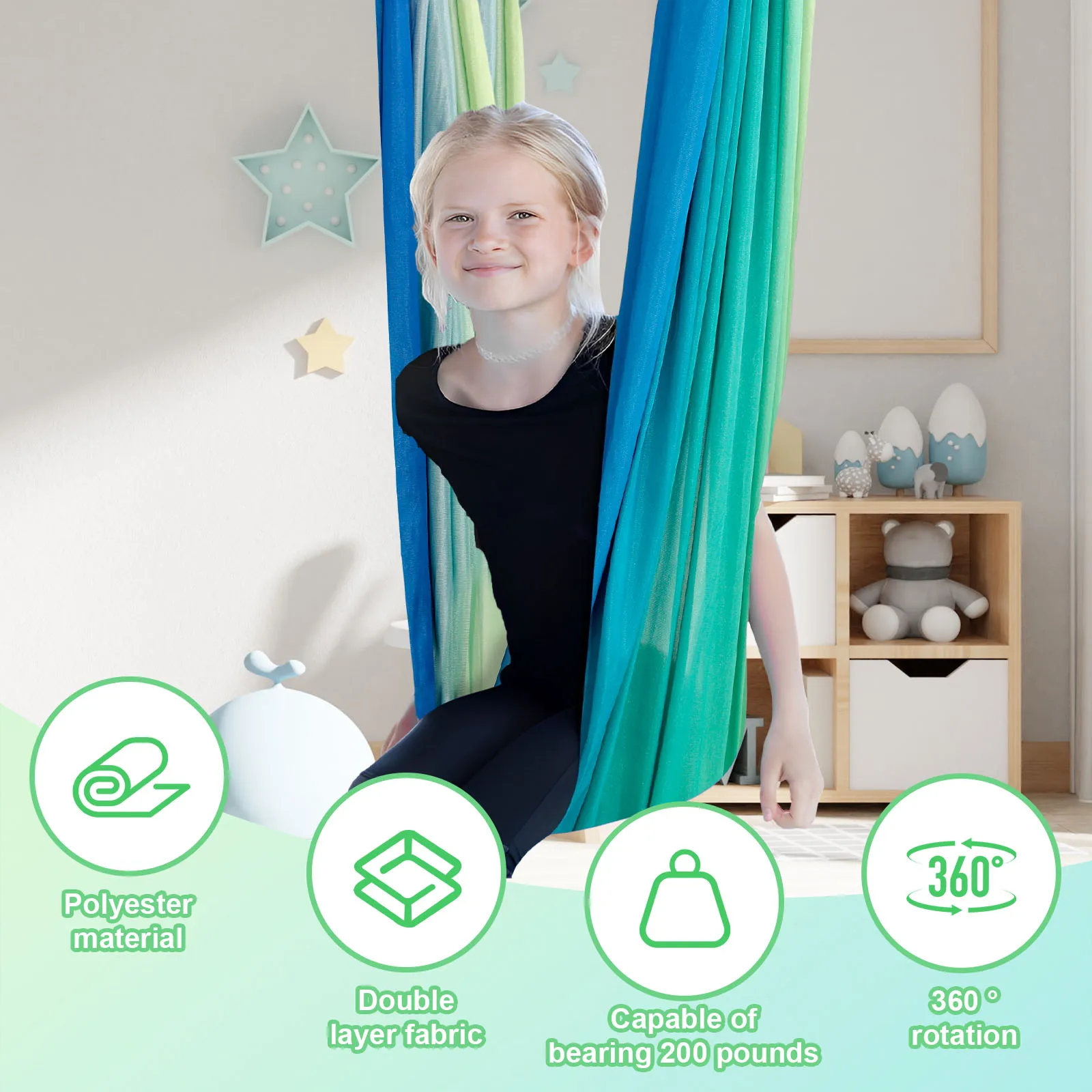 감각 스윙 이중 레이어 어린이 성인용 360 ° 회전  - Kids Outdoor Hammock Swing 리뷰 및 가격