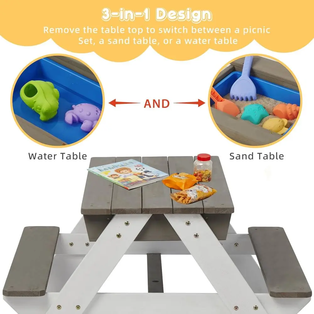 어린이용 3-in-1 접이식 나무 피크닉 테이블, 야외 - Kids Outdoor Picnic Table 리뷰 및 가격