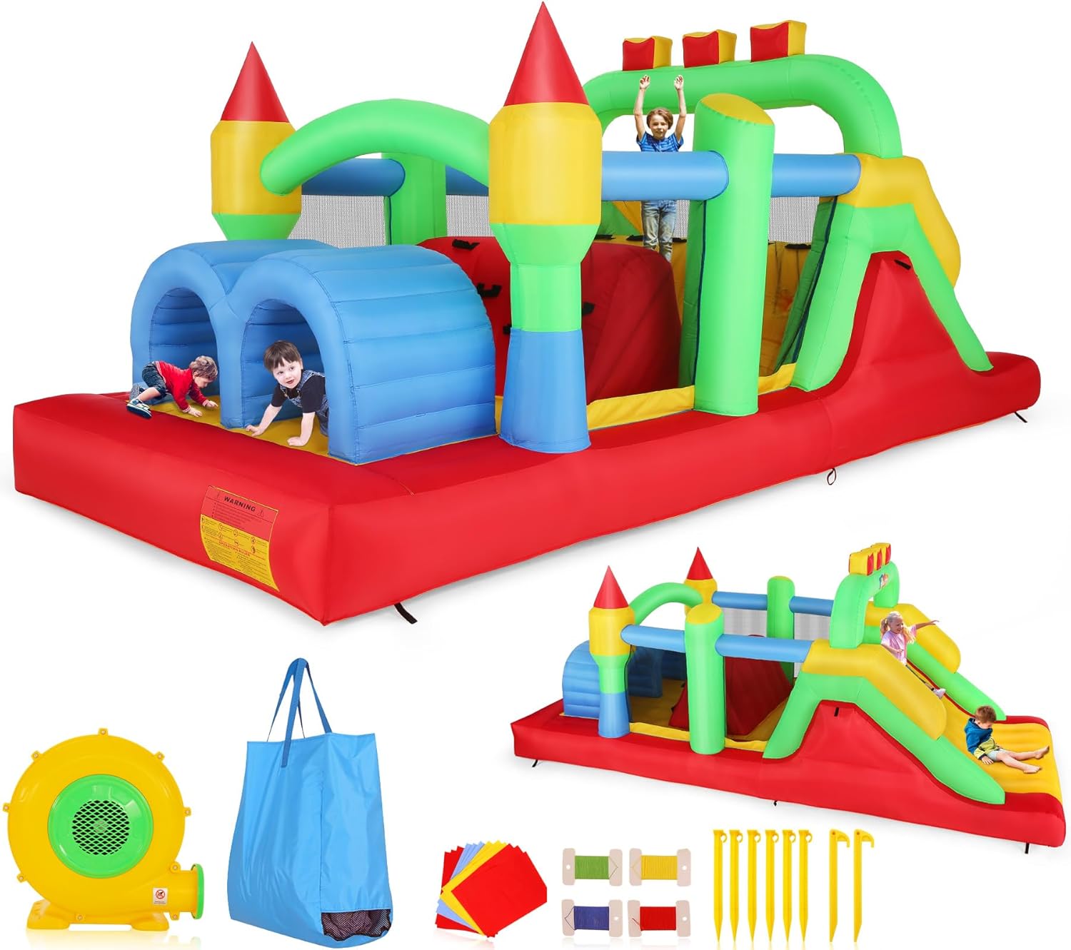 KF 대형 에어바운스 장애물 코스 (18 x 8.2피트 - Kids Outdoor Tunnel 리뷰 및 가격