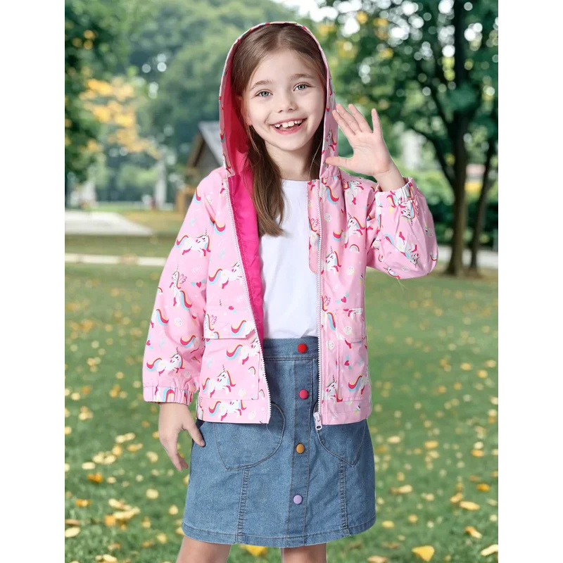 어린이 유니콘 의상 소녀 비옷 유아 방수 후드 레인 자 - Kids Outdoor Jumpsuit 리뷰 및 가격