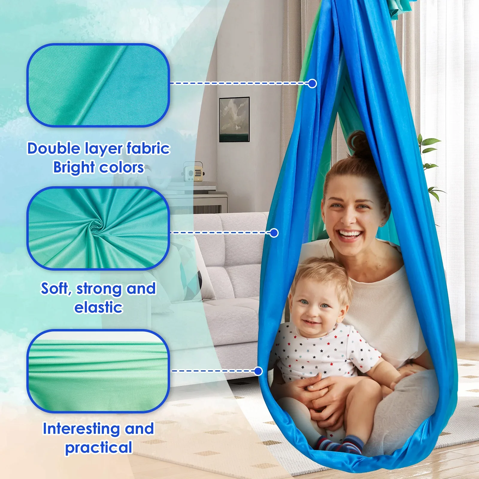 감각적 편안함을 주는 어린이용 센서리 스윙, 최대 20 - Kids Outdoor Hammock Swing 리뷰 및 가격