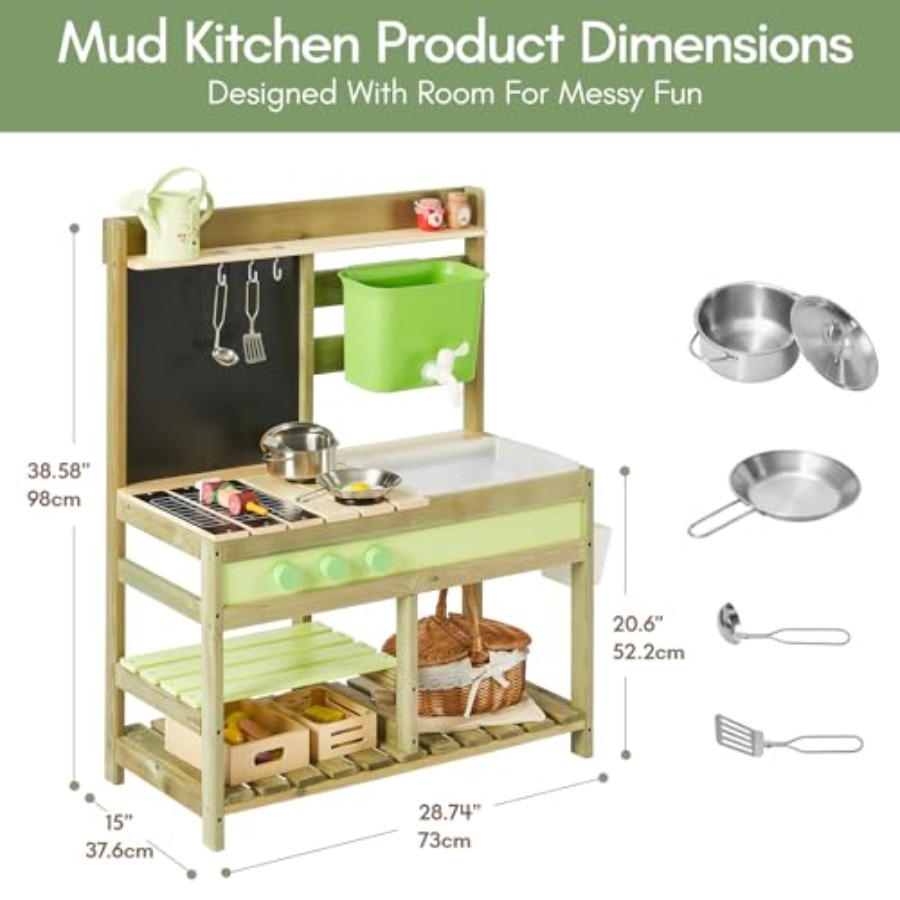 어린이용 야외 진흙놀이 주방: 4.8L 물탱크 싱크대가 - Kids Outdoor Mud Kitchen 리뷰 및 가격