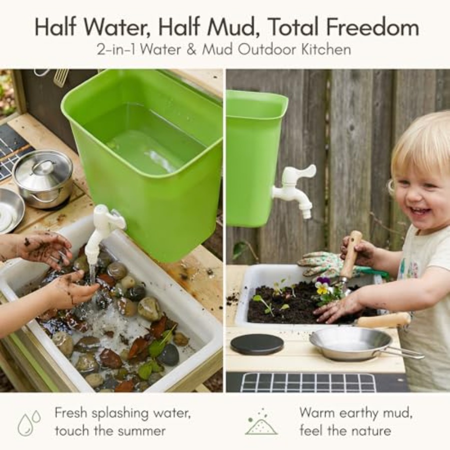 어린이용 야외 진흙놀이 주방: 4.8L 물탱크 싱크대가 - Kids Outdoor Mud Kitchen 리뷰 및 가격