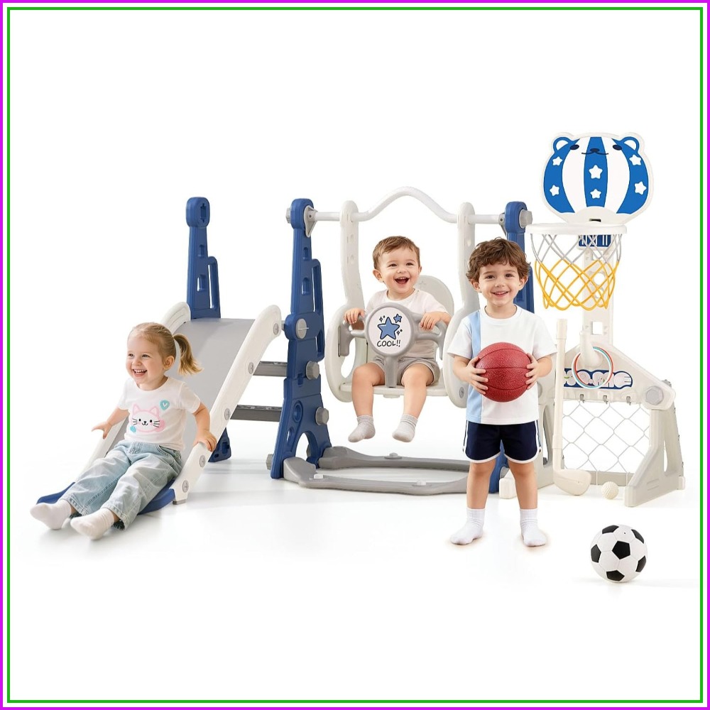 6-in-1 유아용 슬라이드 스윙 세트(1~3세용),  - Kids Outdoor Swing Set With Slide 리뷰 및 가격