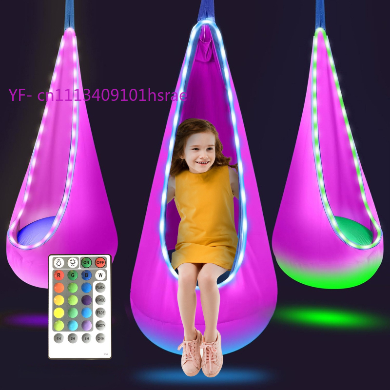 빛나는 LED 풍선 해먹 휴대용 플러시 행잉 스윙 의자 - Kids Outdoor Hammock Swing 리뷰 및 가격