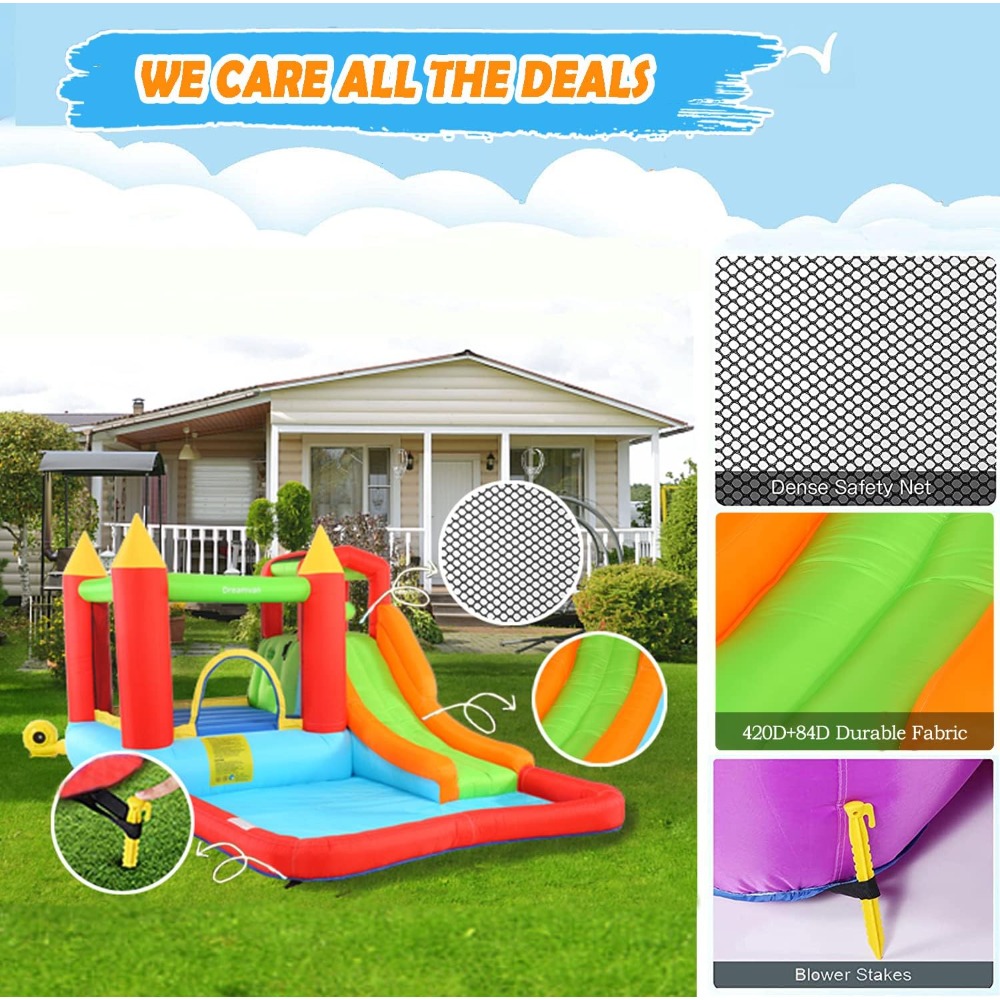 다기능 에어바운스 워터파크 슬라이드, 클라이밍 월, 볼 - Kids Outdoor Furniture Set 리뷰 및 가격