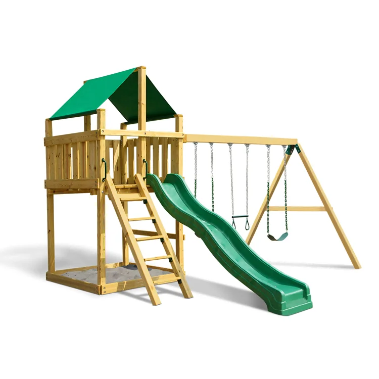 2026년형 야외용 소형 목재 놀이터 미끄럼틀 및 그네 - Kids Outdoor Swing Set With Slide 리뷰 및 가격