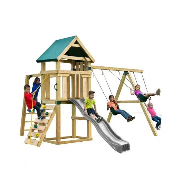 2026년형 야외용 소형 목재 놀이터 미끄럼틀 및 그네 - Kids Outdoor Swing Set With Slide 리뷰 및 가격