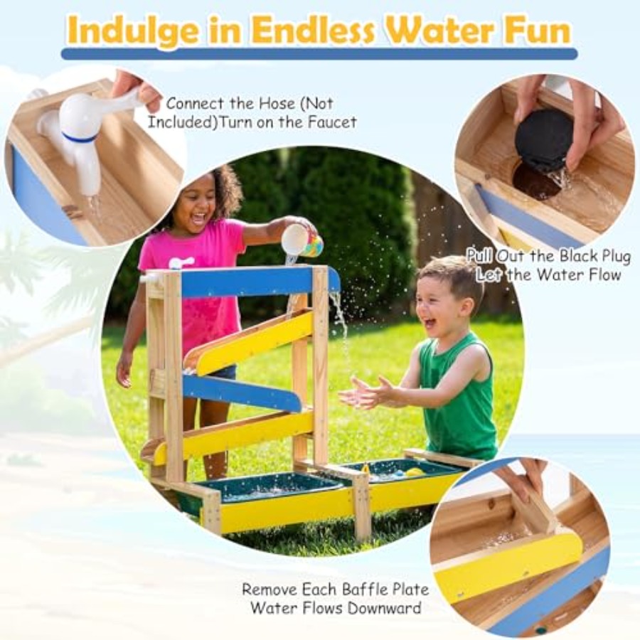 3세 이상 어린이용 야외 놀이 세트: 나무 모래 및 물 - Kids Outdoor Wooden Table 리뷰 및 가격