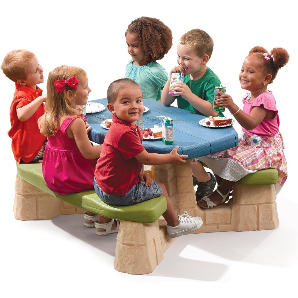 탈부착 가능한 우산이 있는 자연스럽고 재미있는 어린이  - Kids Outdoor Picnic Table 리뷰 및 가격