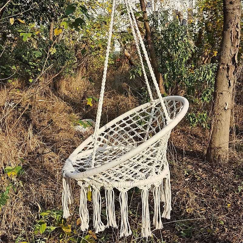 2025 북유럽 정원 수제 니트 라운드 교수형 해먹 야 - Kids Outdoor Hammock Swing 리뷰 및 가격
